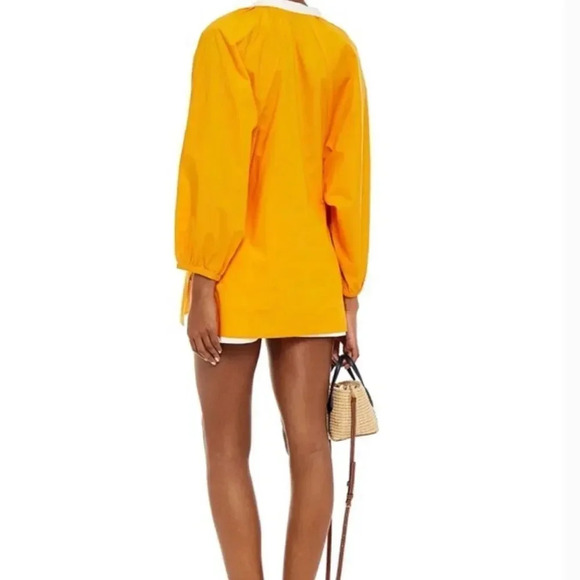 TORY BURCH Wo Puff Sleeve Cotton Poplin Tunic orange - Picture 4 of 9